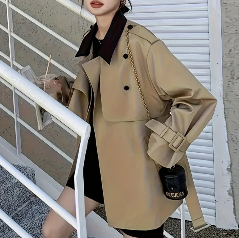 Limited Edition Women'S Beige Trench Coat - Stylish Mid-Length Outerwear - Picture 4 of 4